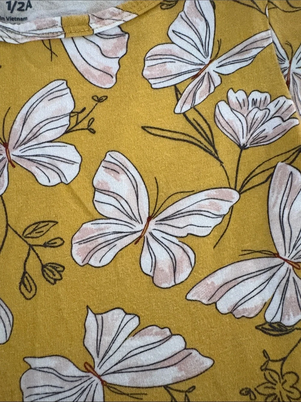 Carter's Mustard Yellow Butterfly Print Cotton Dress